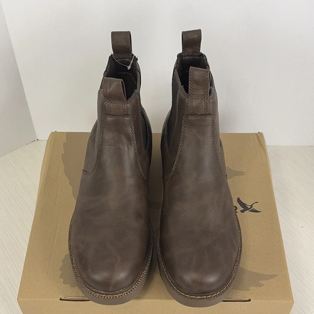 Eddie Bauer Norwalk Chelsea Boots Mens 12 Medium Brown Slip On NEW!